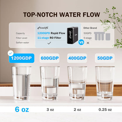 Frizzlife RO Umkehrosmose-Wasserfiltersystem (PD800-TAM4 Alkalisch RO)