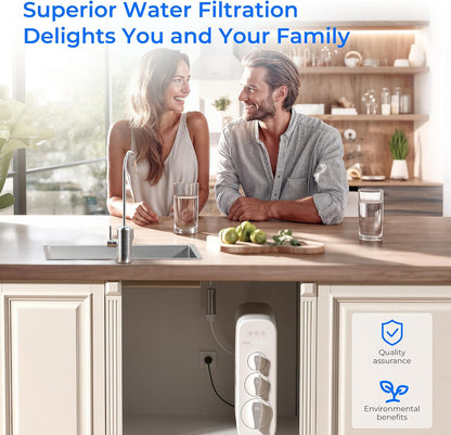 Waterdrop G3P600 Umkehrosmoseanlage, 600 GPD, 8000L, reduziert TDS, 2:1 Rein zum Abfluss, LED-Wasserhahn