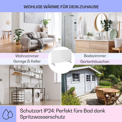 Klarstein Elektroheizung, Konvektor mit Bodenrollen, mobile, energiesparend, leise, 1000W, mit Thermostat
