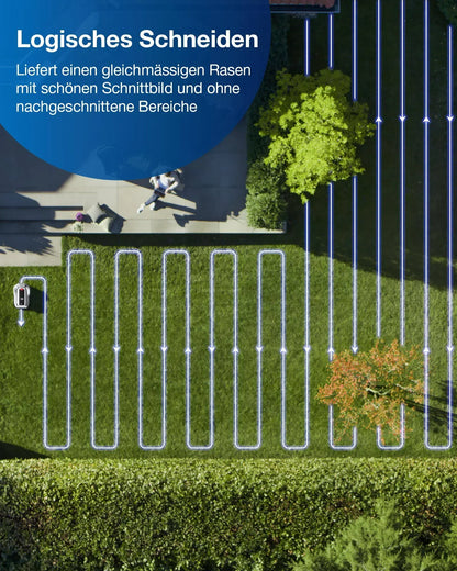 Ecovacs Goat G1-2000 Mähroboter mit Robuster Garage & Auto-Verbindung-Modul, ohne Begrenzungskabel für Gärten bis zu 2,000m2