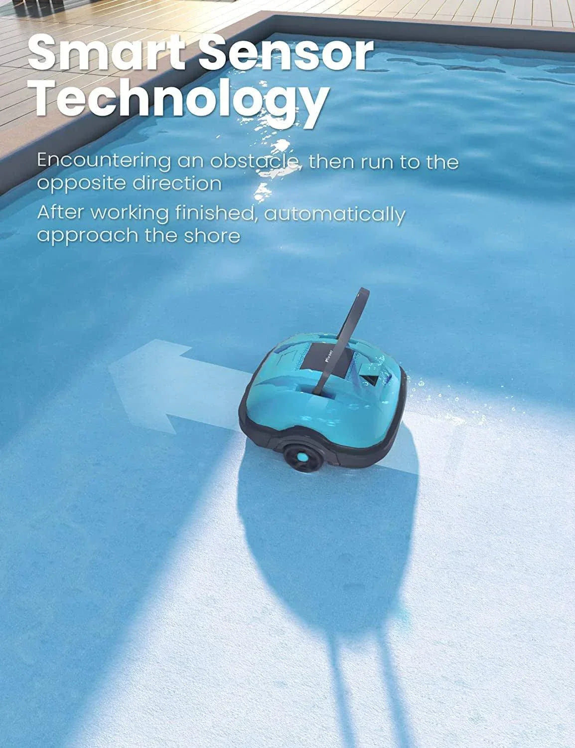 Poolroboter, Poolsauger Akku mit Dual-Motor, Selbstparken, Starke Saugkraft, Aut